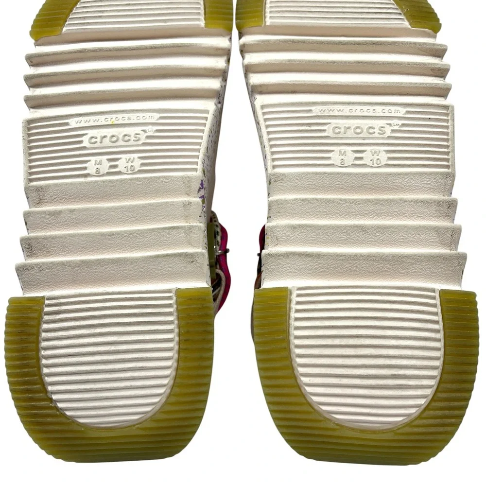 Crocs Hiker Xscape Festival Sandals W10/M8 White Pink Platform Chunky Gorpcore